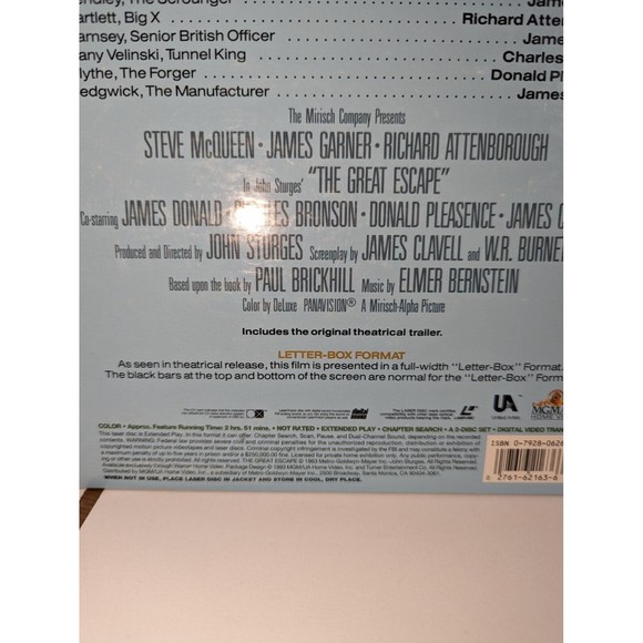 The Great escape and Bullet laserdisc Steve Mc Queen Bundle Untested - Picture 6 of 7